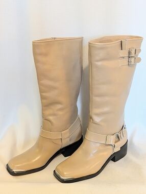 Dolce Vita New Camel Tan Soft Leather Buckle Detail Boots Size 8 Brazil